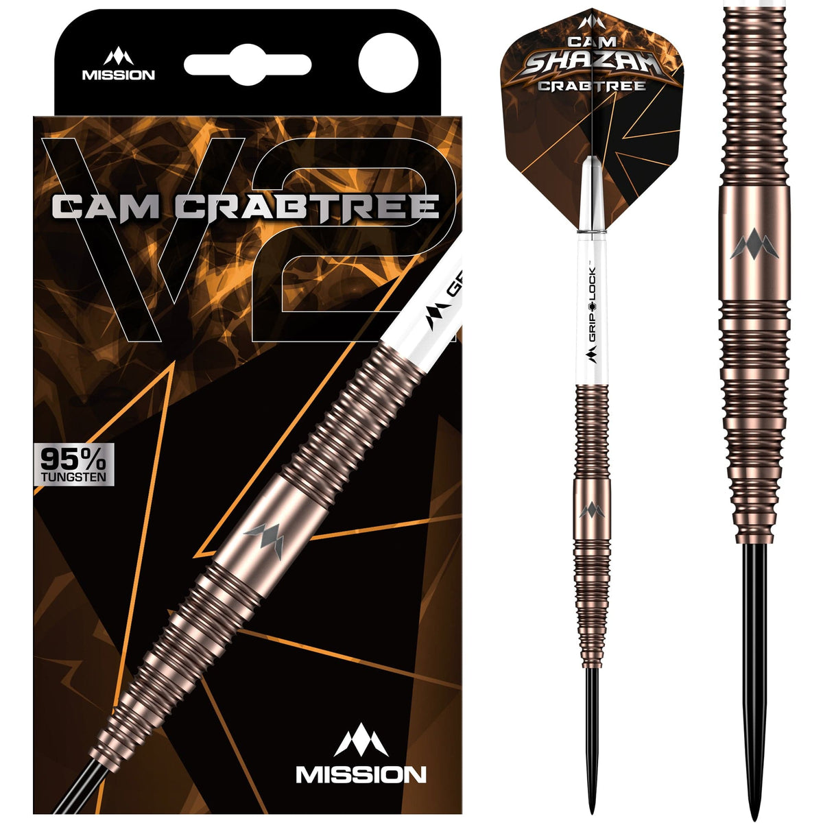 Mission Cam Crabtree V2 95% Tungsten Steel Tip Darts