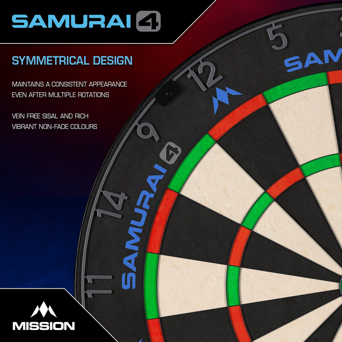 Mission Samurai 4 Dartboard - Professional - Graphite Grey - view 3