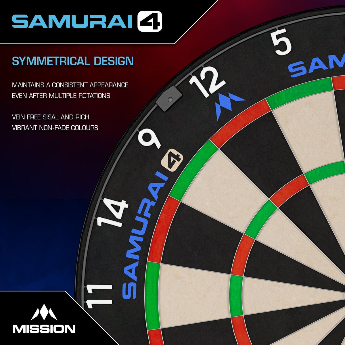 Mission Samurai 4 Dartboard - Professional - White Spider - view 3