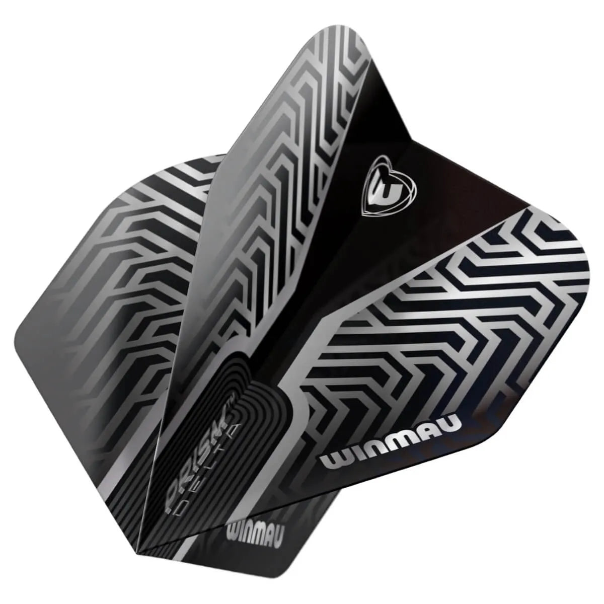 Winmau Prism Delta Metallic Black & Silver Premium Standard Dart Flights - view 2