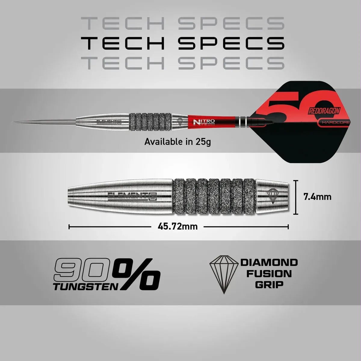 Red Dragon 50 Year Collection Element6 C 90% Tungsten Steel Tip Darts - view 11