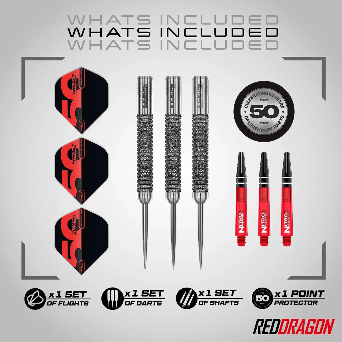 Red Dragon 50 Year Collection Element6 B 90% Tungsten Steel Tip Darts - view 8