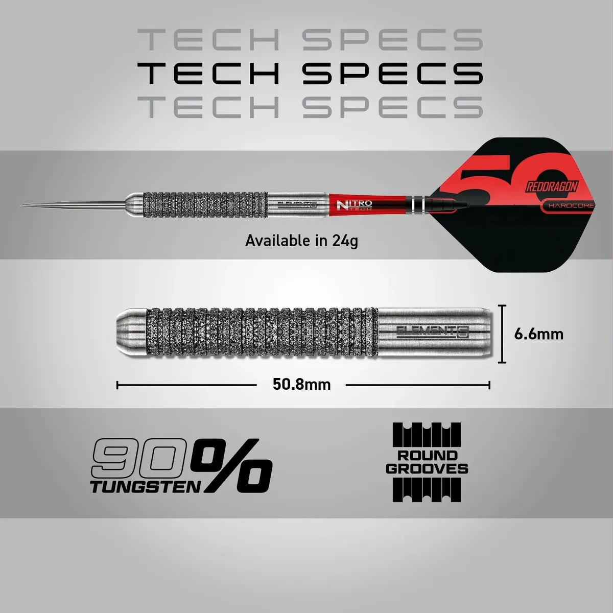 Red Dragon 50 Year Collection Element6 B 90% Tungsten Steel Tip Darts - view 11