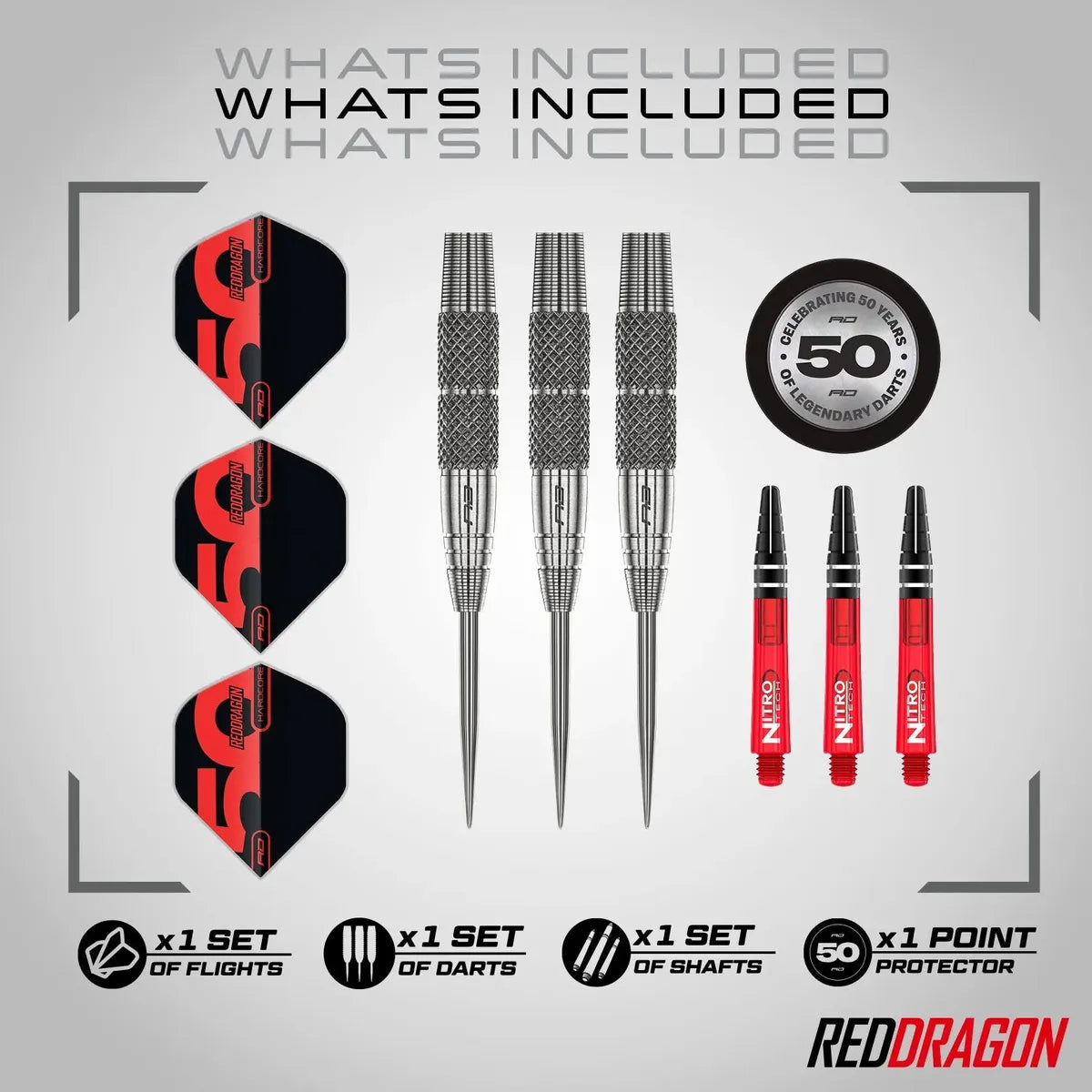Red Dragon 50 Year Collection Grizzly 2 85% Tungsten Steel Tip Darts - view 8