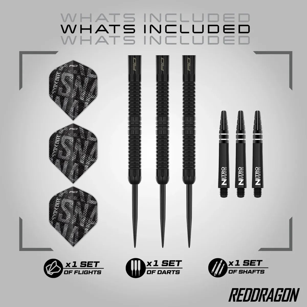 Red Dragon Peter Wright Black Mamba 90% Tungsten Steel Tip Darts - view 4