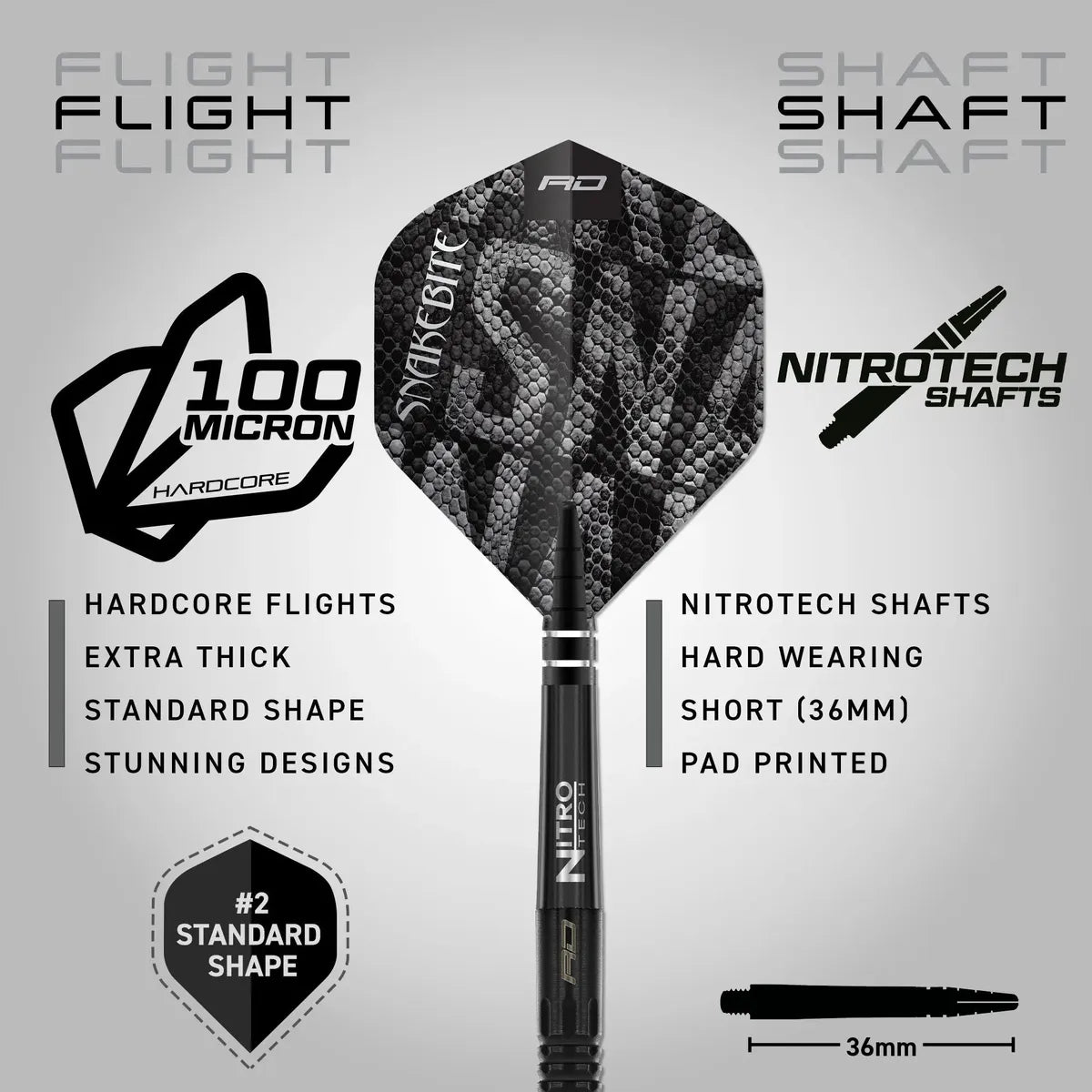 Red Dragon Peter Wright Black Mamba 90% Tungsten Steel Tip Darts - view 5