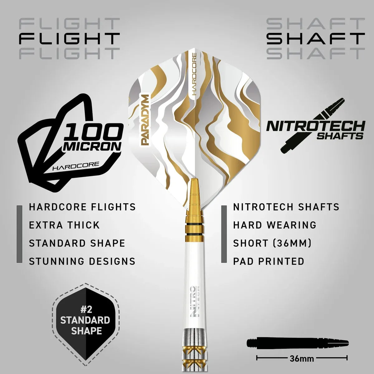 Red Dragon Paradym Gold - Parallel 90% Tungsten Steel Tip Darts - view 5