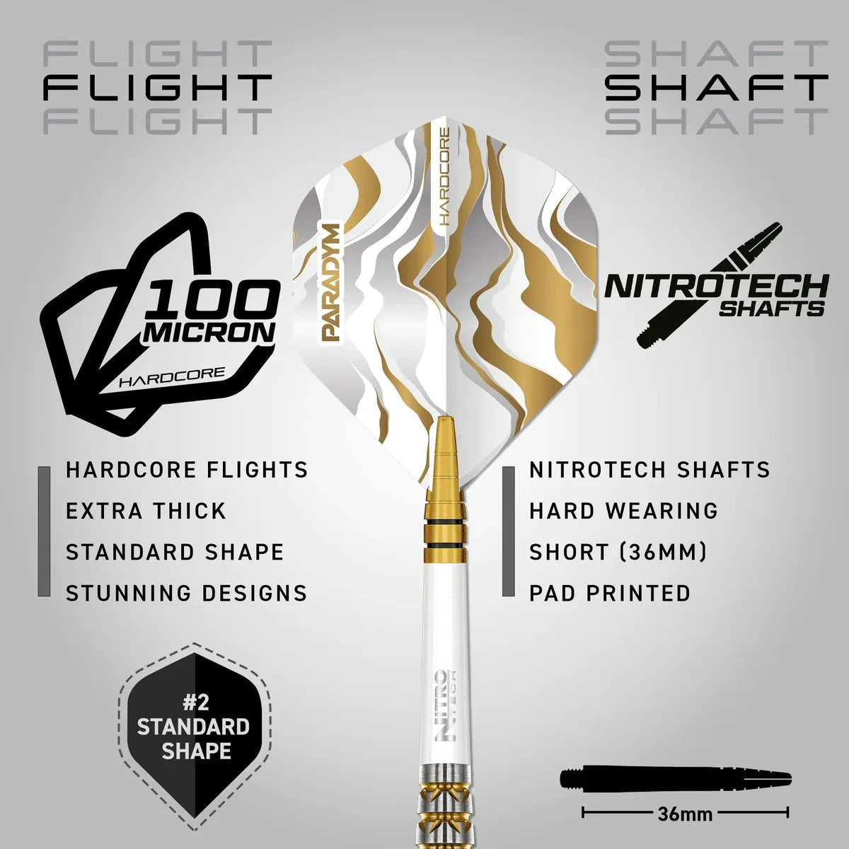 Red Dragon Paradym Gold - Torpedo 90% Tungsten Steel Tip Darts - view 5
