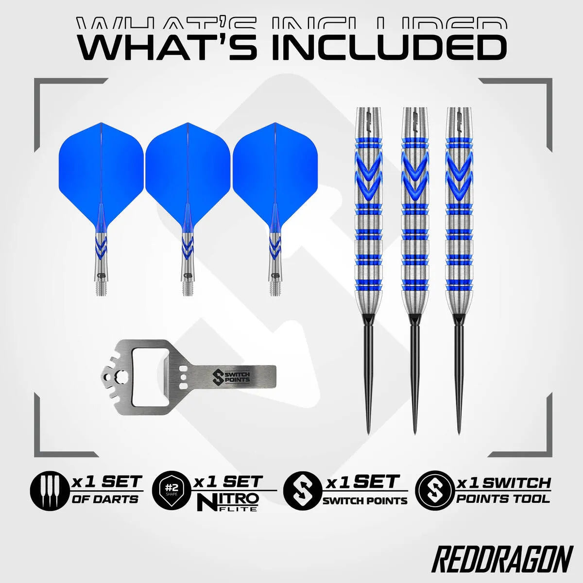 Red Dragon Gerwyn Price Blue Originals SP 90% Tungsten Steel Tip Darts - view 3