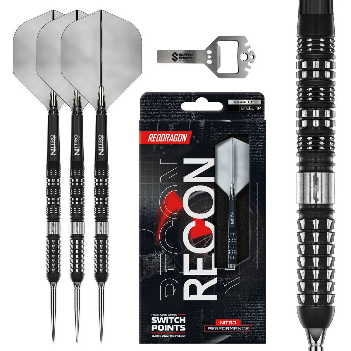 Red Dragon Recon Parallel SP 90% Tungsten Steel Tip Darts