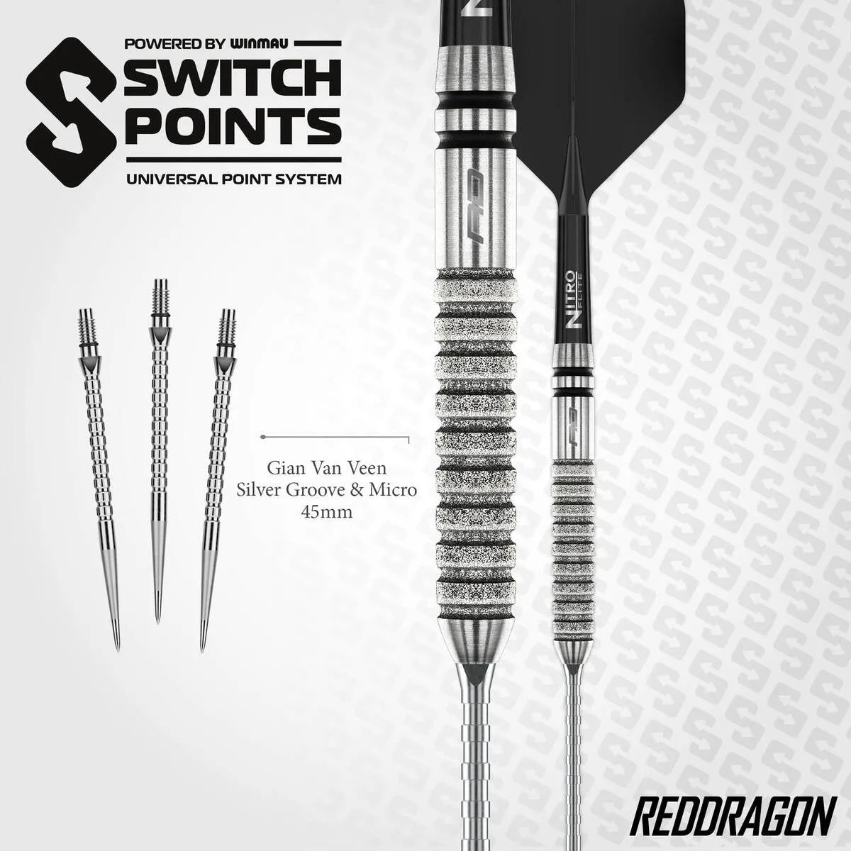 Red Dragon Gian van Veen Tour Edition SP 90% Tungsten Steel Tip Darts - view 4