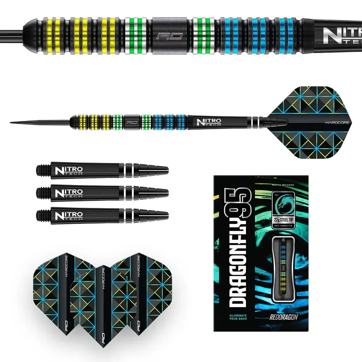 Red Dragon Dragonfly 95 Black - Parallel 95% Tungsten Steel Tip Darts - view 3