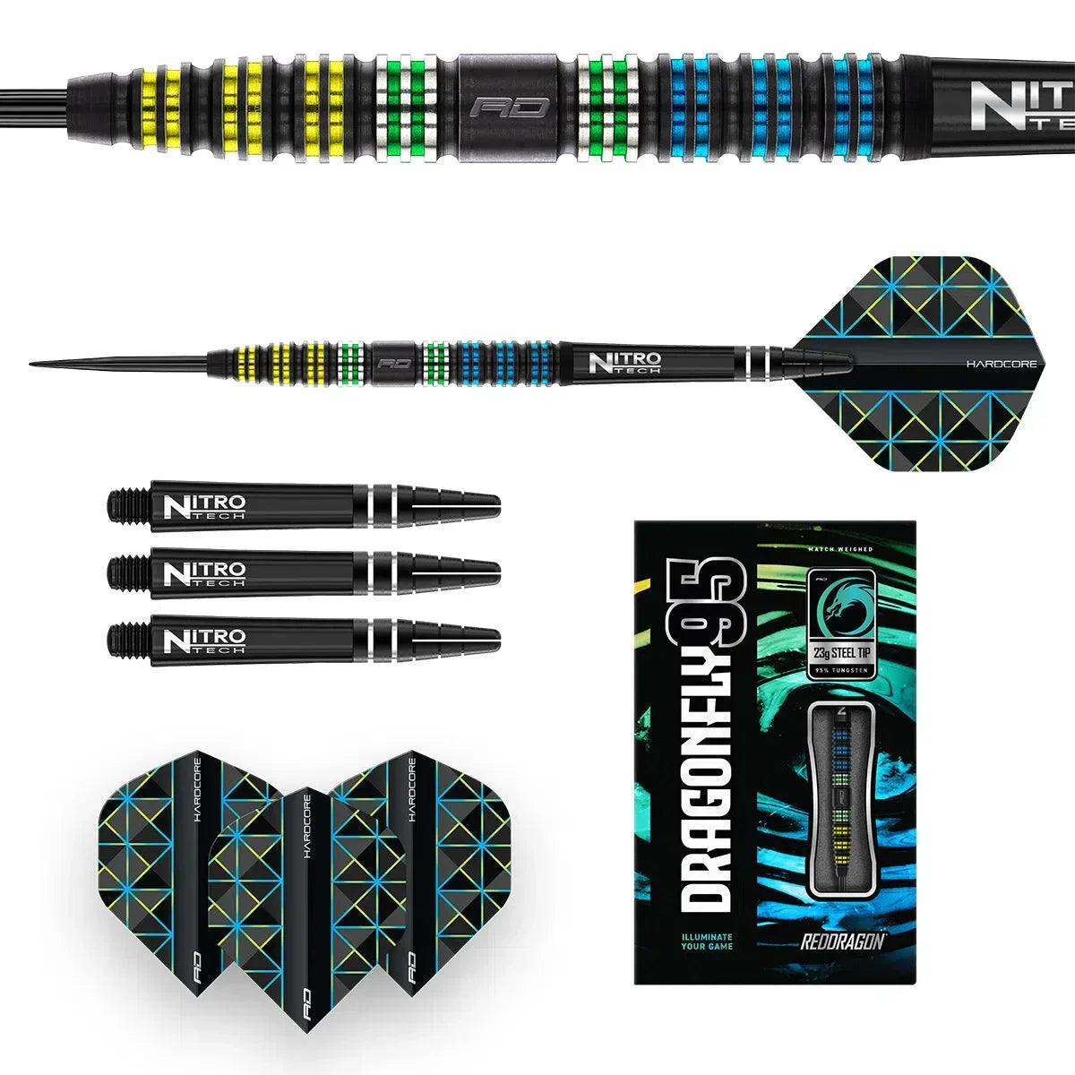 Red Dragon Dragonfly 95 Black - Tapered 95% Tungsten Steel Tip Darts - view 3