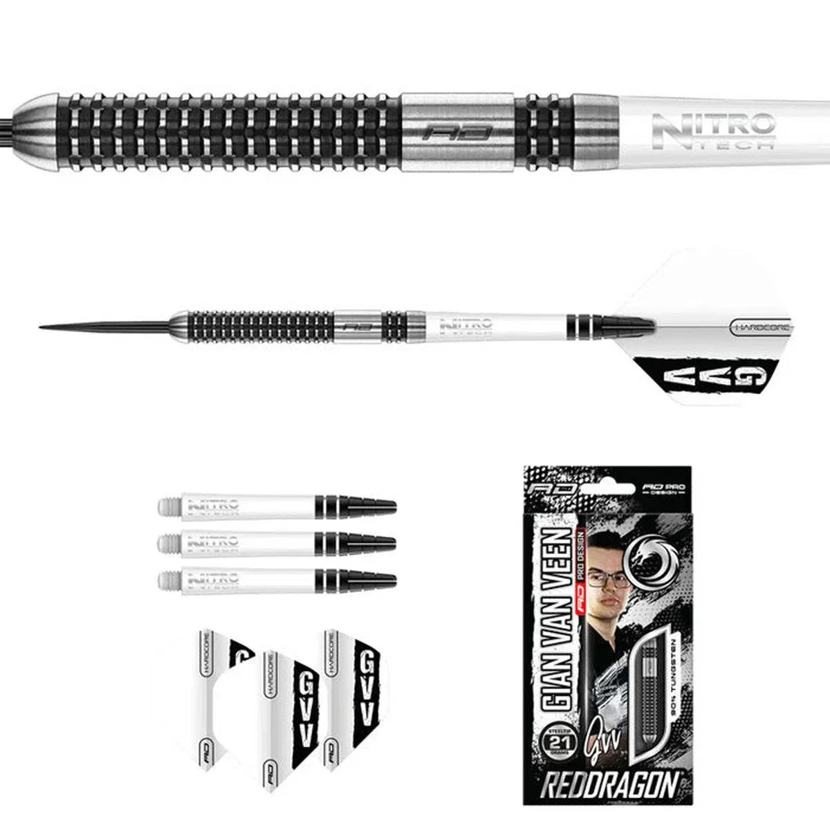 Red Dragon Gian Van Veen Axis SE 90% Tungsten Steel Tip Darts - view 3