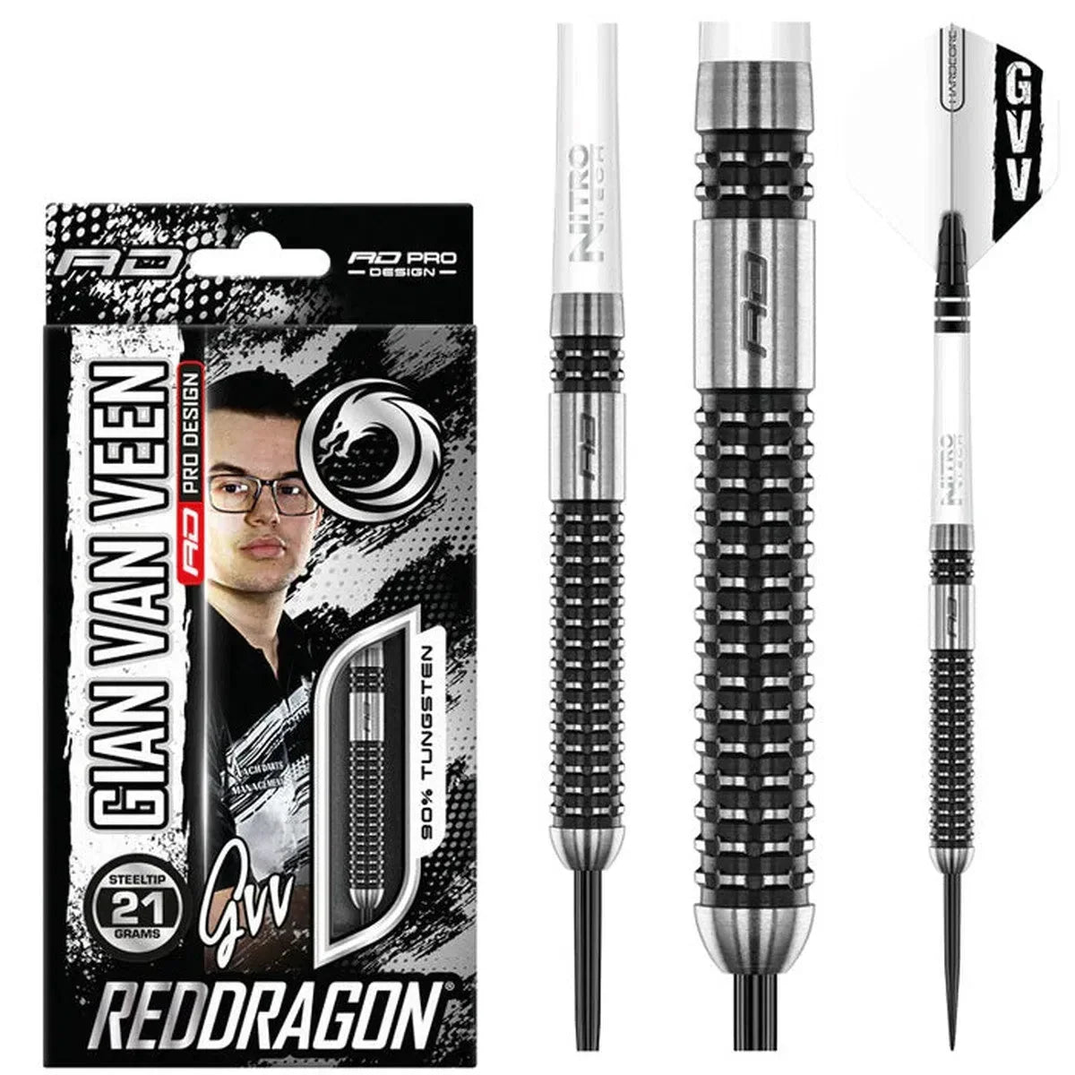 Red Dragon Gian Van Veen Axis SE 90% Tungsten Steel Tip Darts