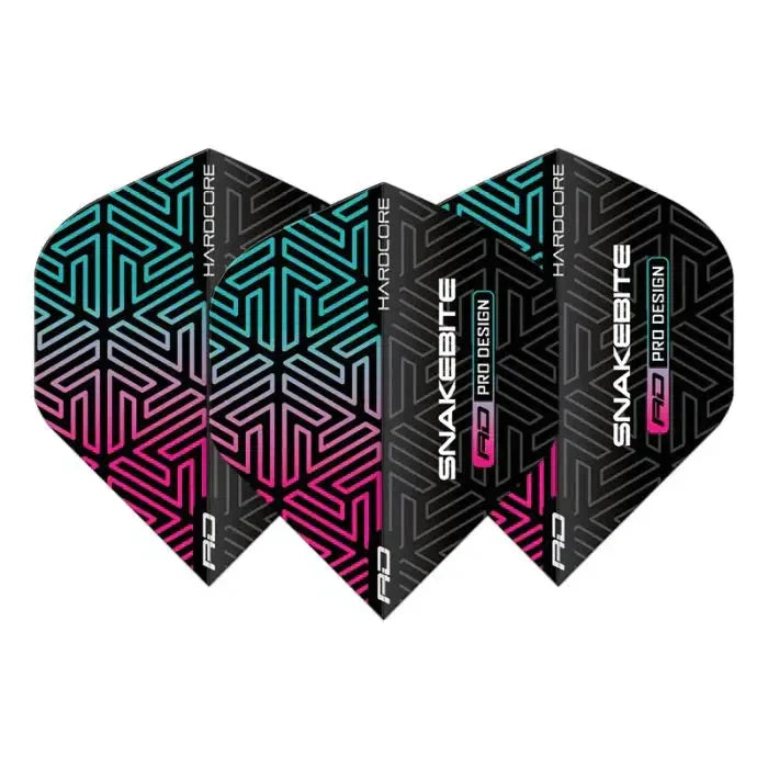 Red Dragon Hardcore Premium Snakebite Black & Rainbow Flights - view 2
