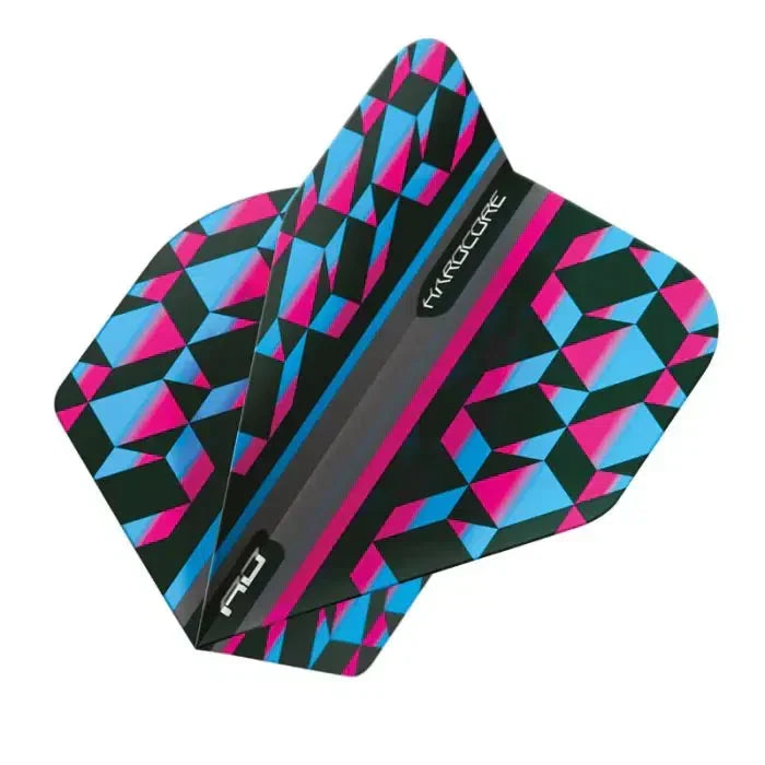Red Dragon Hardcore Radical Pink, Blue & Black Geometric Standard Flights