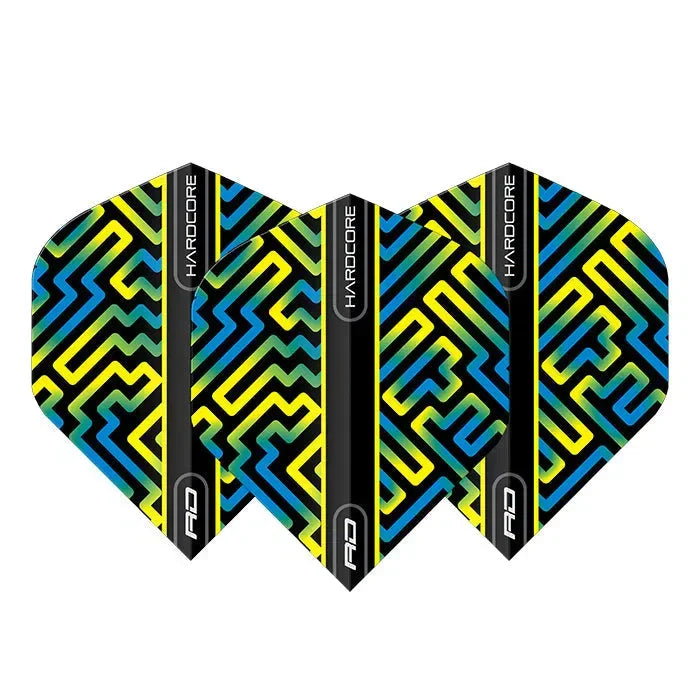 Red Dragon Hardcore XT Blue, Green & Yellow Flights - view 2