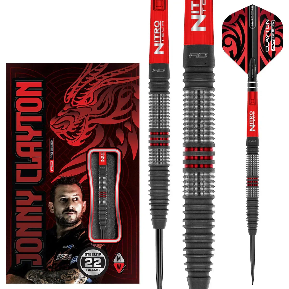 Red Dragon Jonny Clayton Hiraeth 90% Tungsten Steel Tip Darts