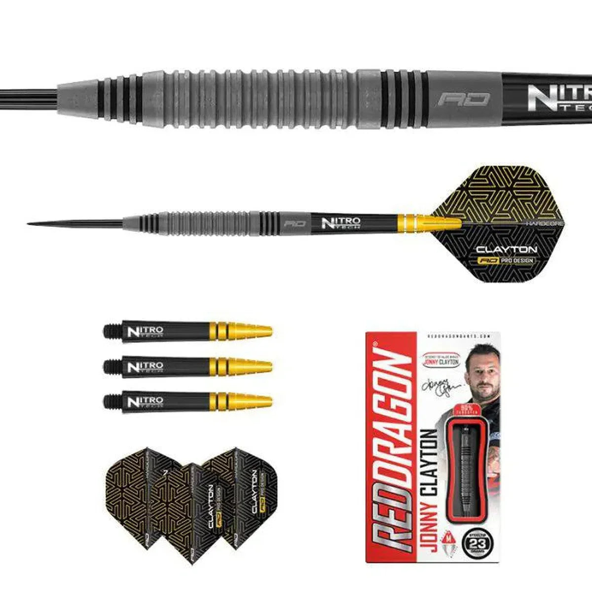 Red Dragon Jonny Clayton Oxide Edition 90% Tungsten Steel Tip Darts - view 3