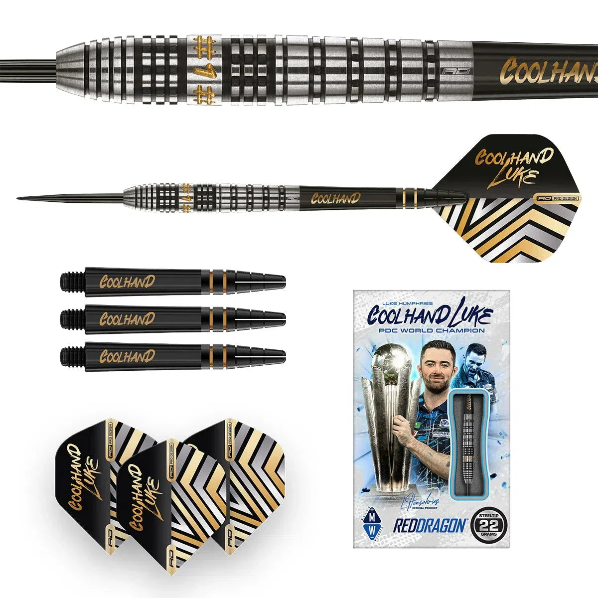 Red Dragon Luke Humphries Prestige 90% Tungsten Steel Tip Darts - view 3