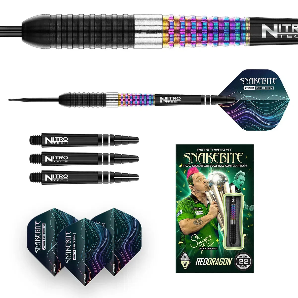 Red Dragon Peter Wright Corra 90% Tungsten Steel Tip Darts - view 3