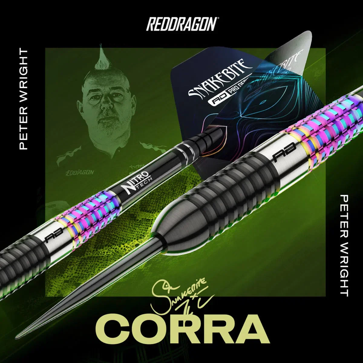 Red Dragon Peter Wright Corra 90% Tungsten Steel Tip Darts - view 4