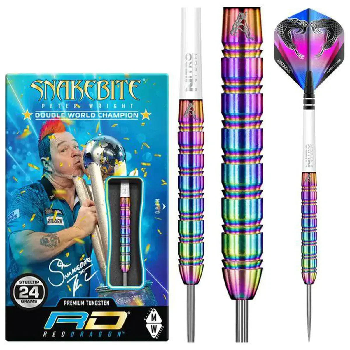 Red Dragon Peter Wright Snakebite 1 85% Tungsten Steel Tip Darts