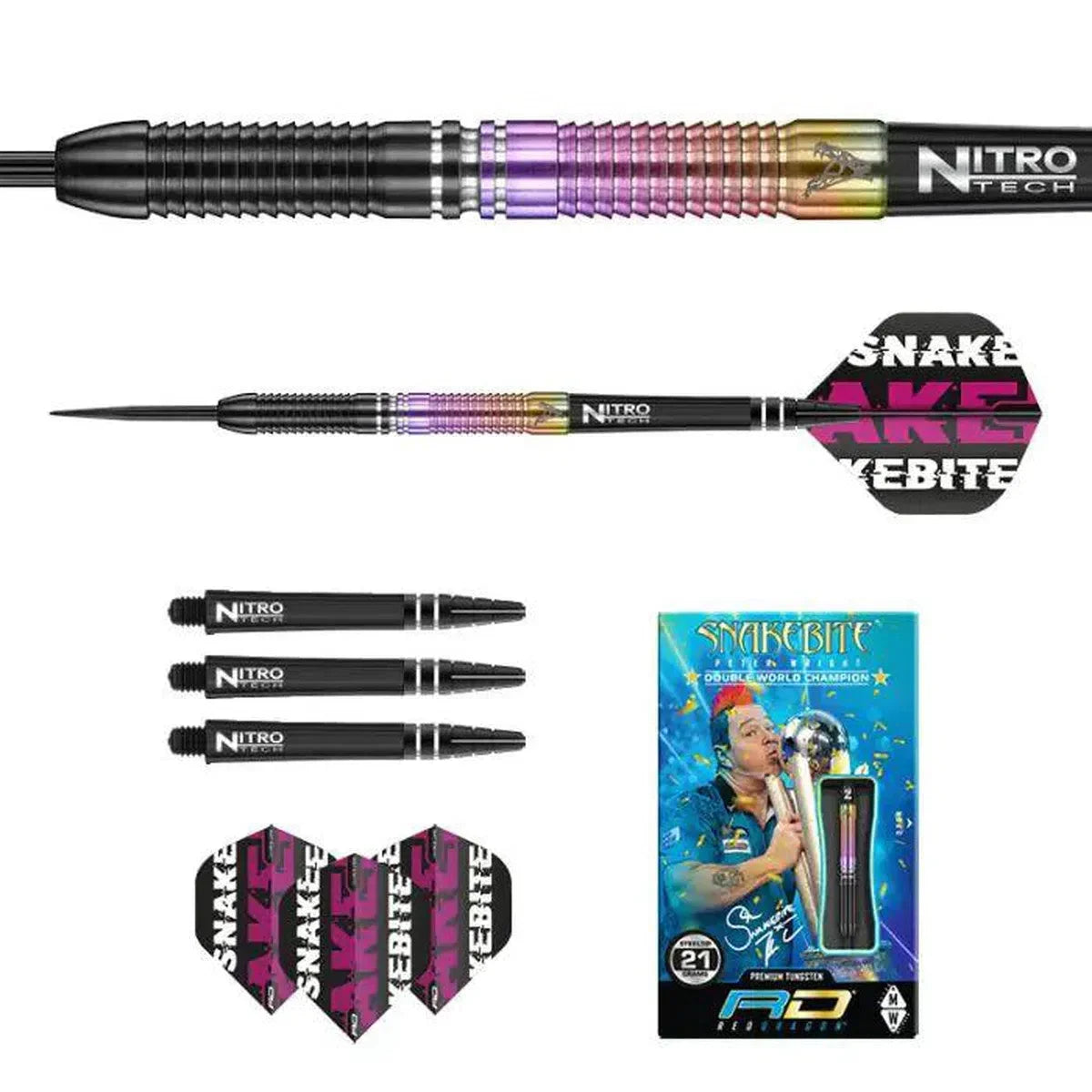 Red Dragon Peter Wright World Champion 2020 SE 90% Tungsten Steel Tip Darts - view 3