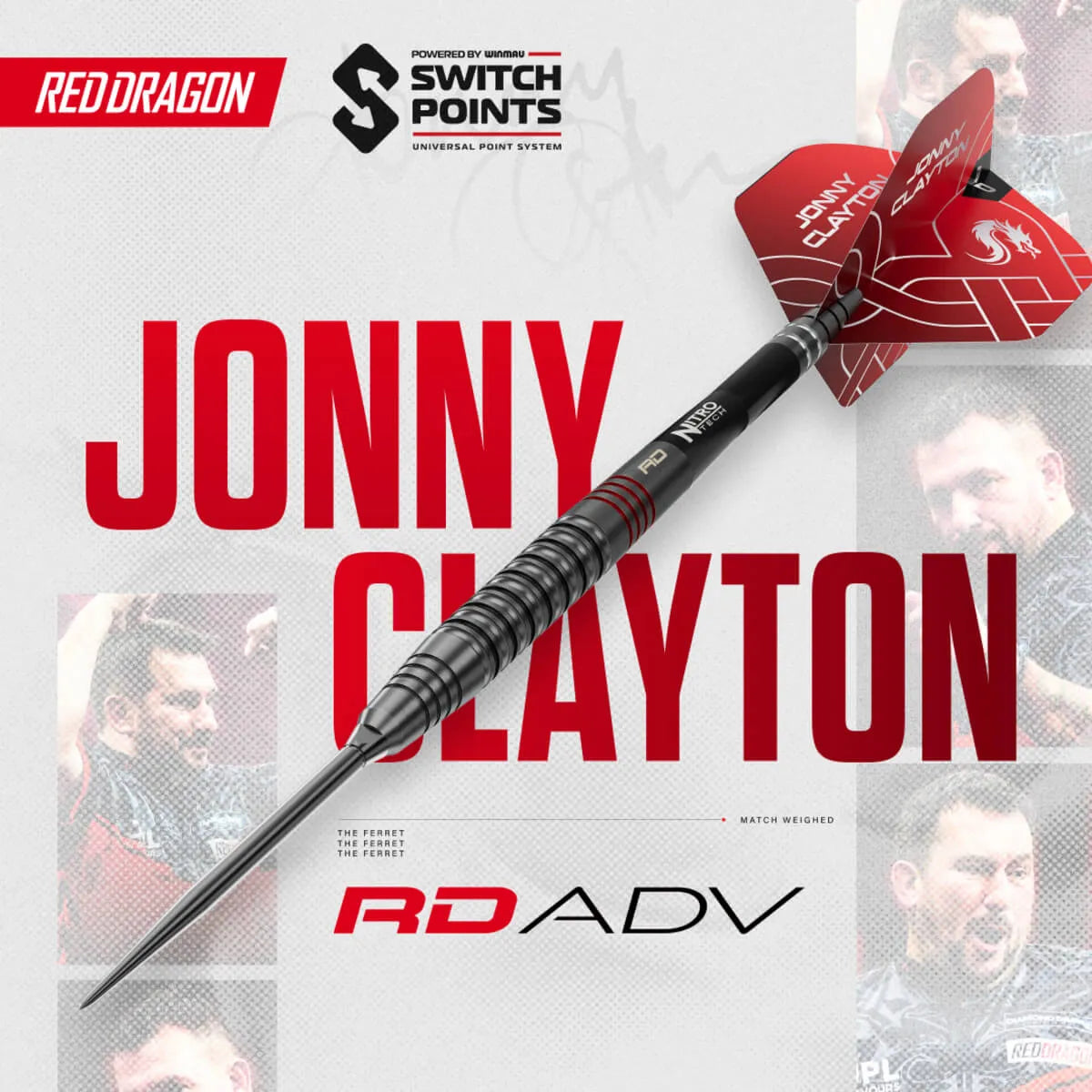 Red Dragon Jonny Clayton RD-ADV SP 90% Tungsten Steel Tip Darts - view 2