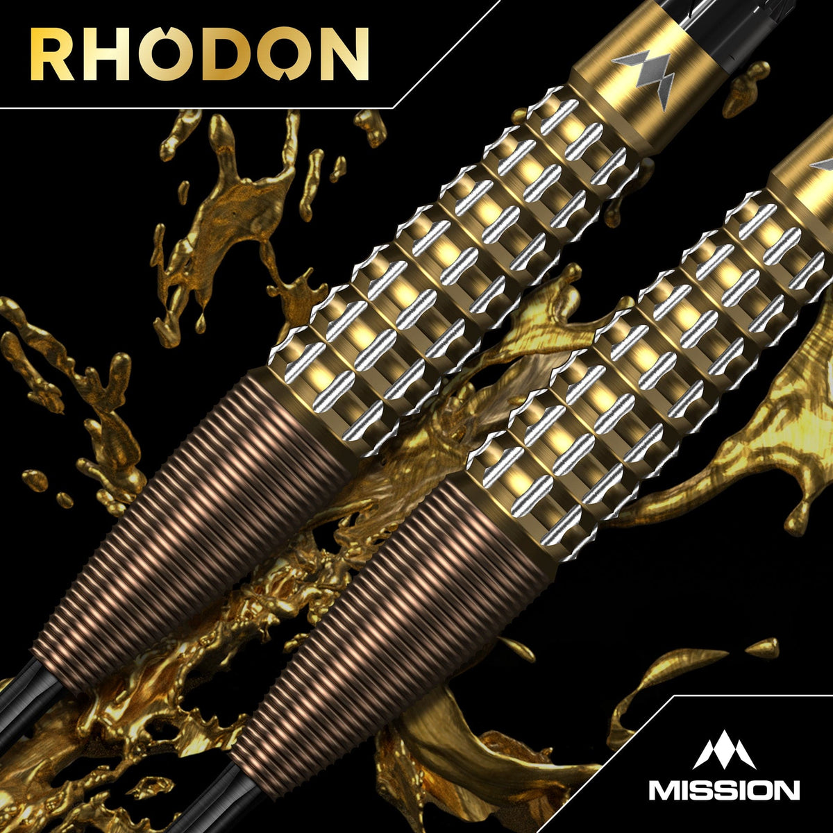 Mission Rhodon 95% Tungsten Steel Tip Darts - Bronze & Gold PVD - view 3