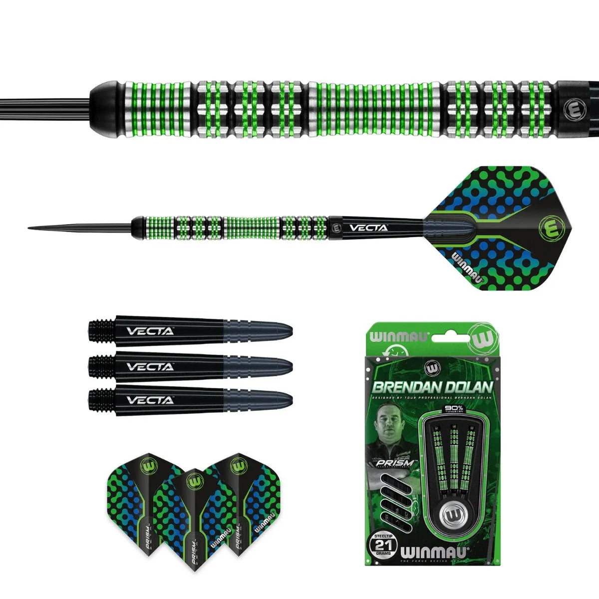 Winmau Brendan Dolan 90% Tungsten Steel Tip Darts - view 3
