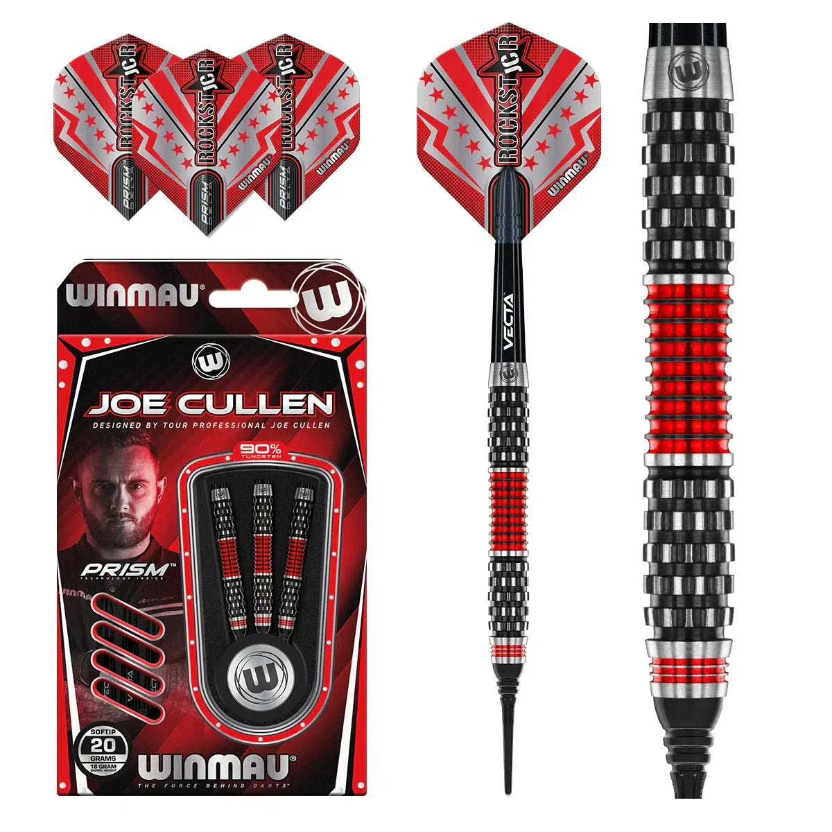 Winmau Joe Cullen Rockstar Series RS 1.0 90% Tungsten Soft Tip Darts