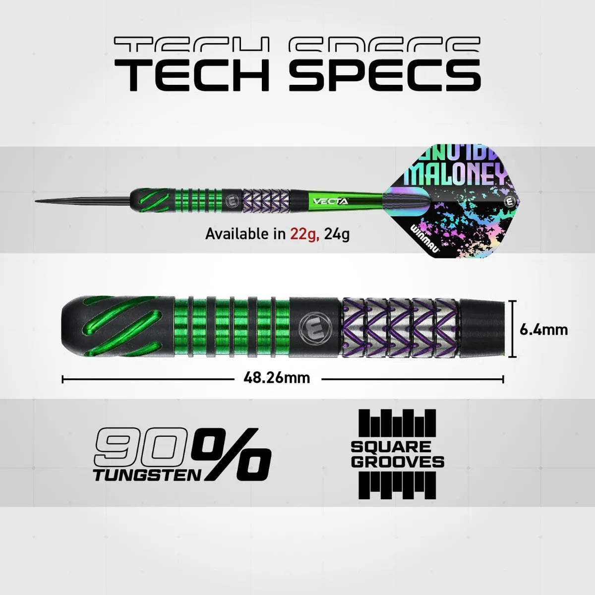 Winmau Mike Maloney 90% Tungsten Steel Tip Darts - view 7