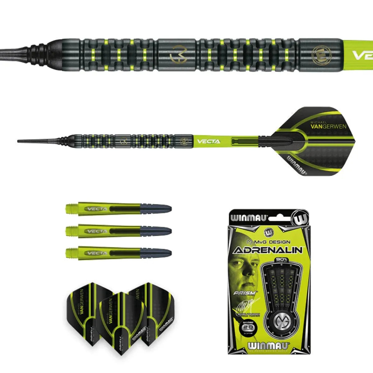 Winmau MvG Adrenalin 90% Tungsten Soft Tip Darts - view 3