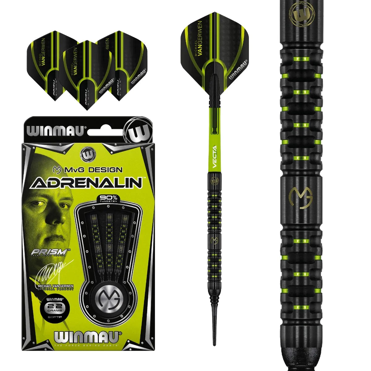 Winmau MvG Adrenalin 90% Tungsten Soft Tip Darts