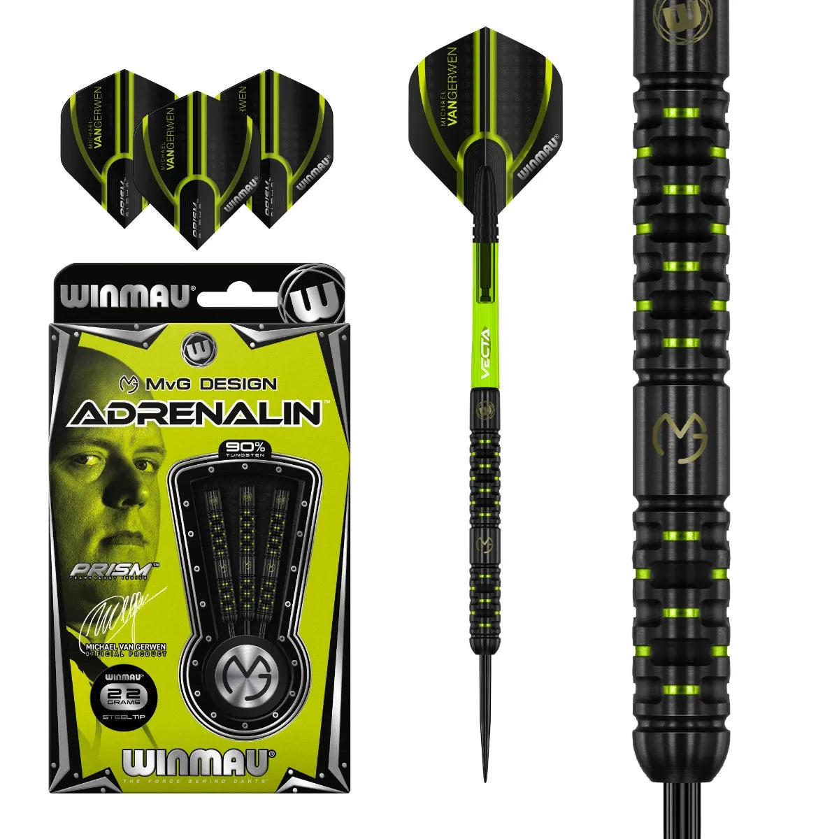 Winmau MvG Adrenalin 90% Tungsten Steel Tip Darts