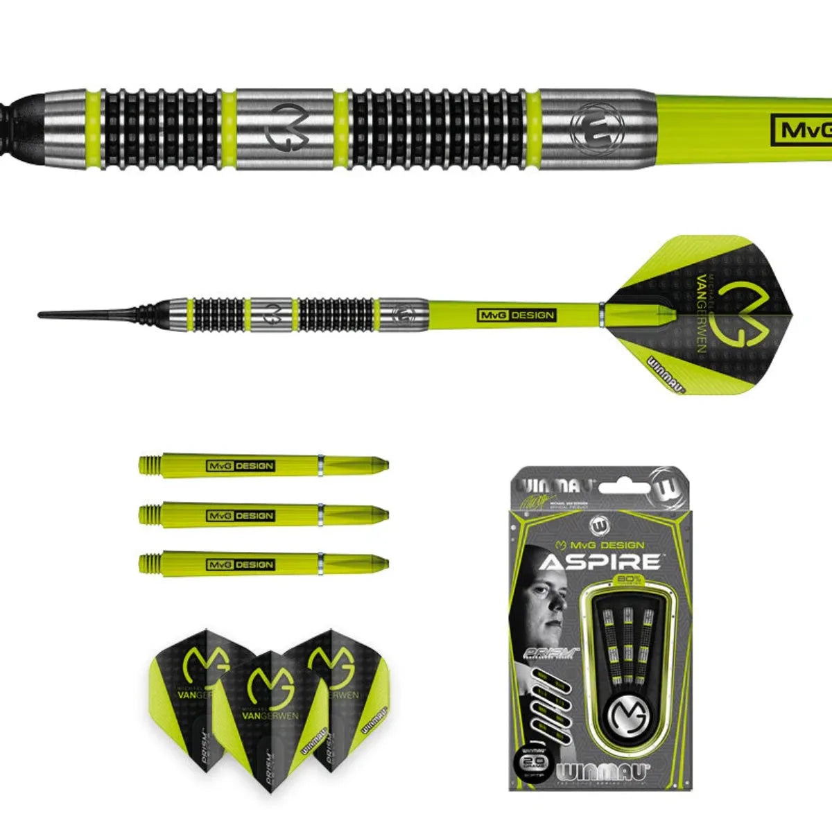 Winmau MvG Aspire 80% Tungsten Soft Tip Darts - view 3