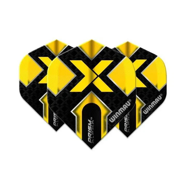 Winmau Prism Alpha Black & Yellow Extra Thick Dart Flights