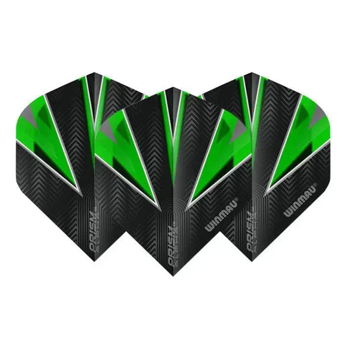 Winmau Prism Alpha Extra Thick Standard Black & Green Flights - 6915-102