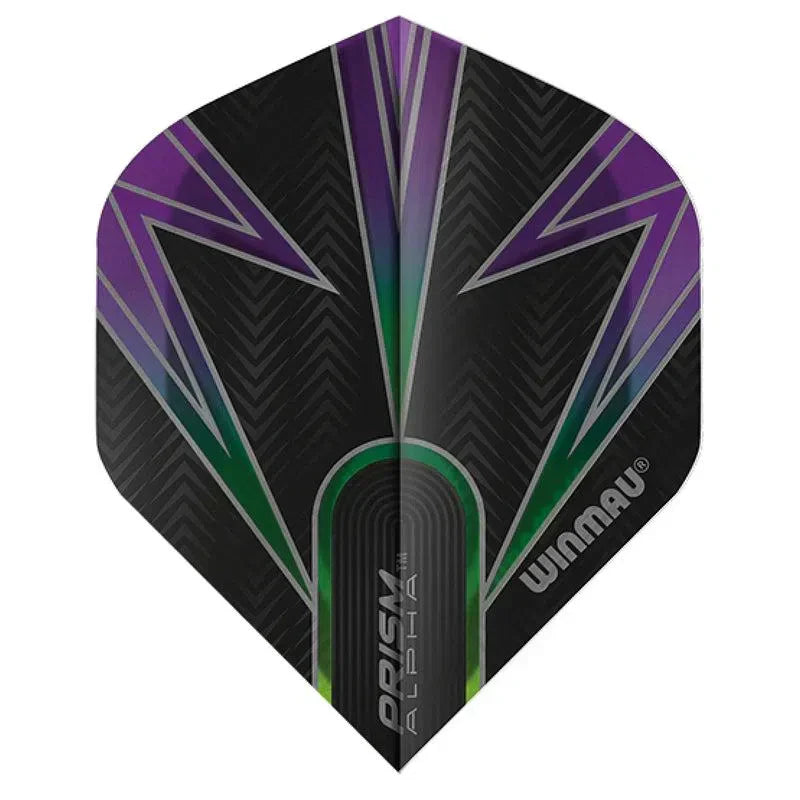Winmau Prism Alpha Extra Thick Standard Black & Purple & Green Flights - view 2
