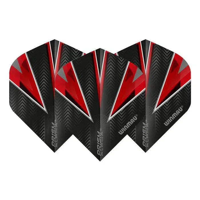 Winmau Prism Alpha Extra Thick Standard Black & Red Flights - 6915-100