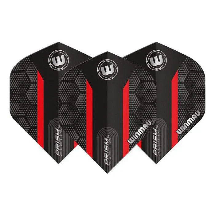 Winmau Prism Alpha Extra Thick Standard Black & Red Flights