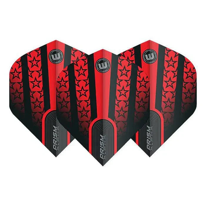Winmau Prism Alpha Extra Thick Standard Red & Black Flights - 6915-178