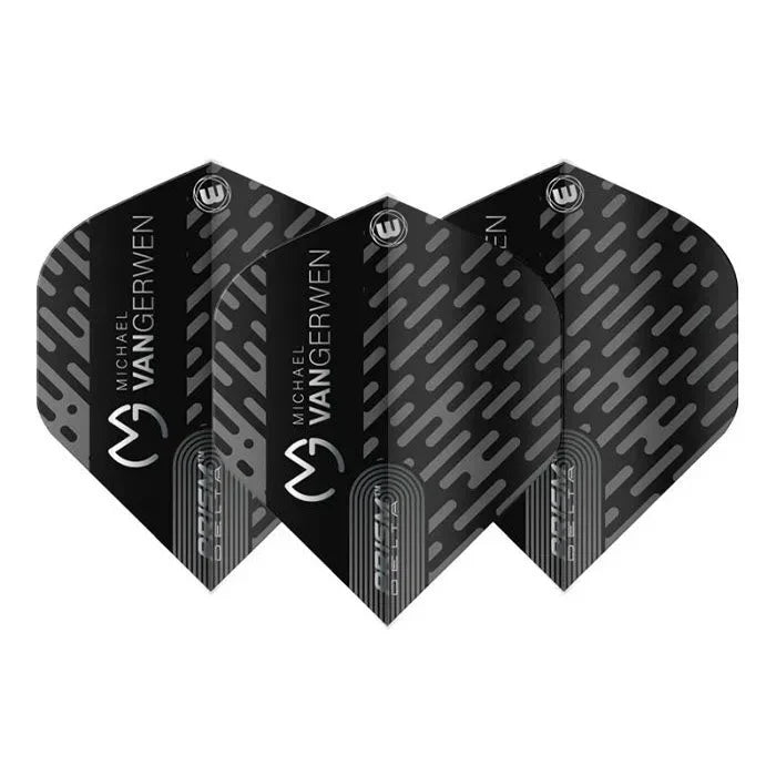 Winmau Prism Delta Extra Thick Standard MvG Black & Grey Flights