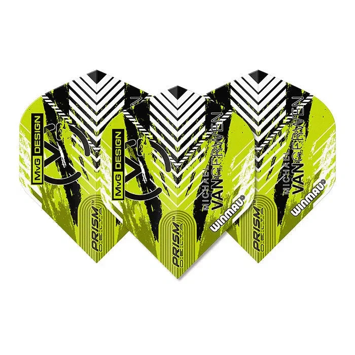 Winmau Prism Delta MvG Extra Thick Flights - Green Chevron
