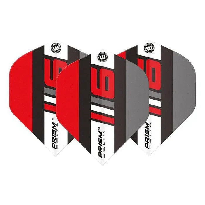 Winmau Prism Delta Extra Thick Standard Blade 6 Black & Grey & Red Flights