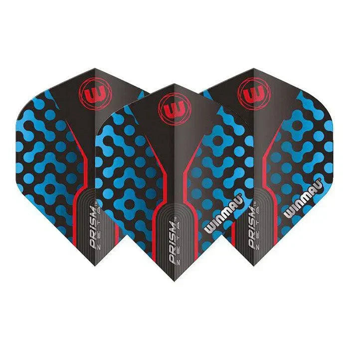 Winmau Prism Zeta Thick Extra Standard Black, Blue & Red Flights