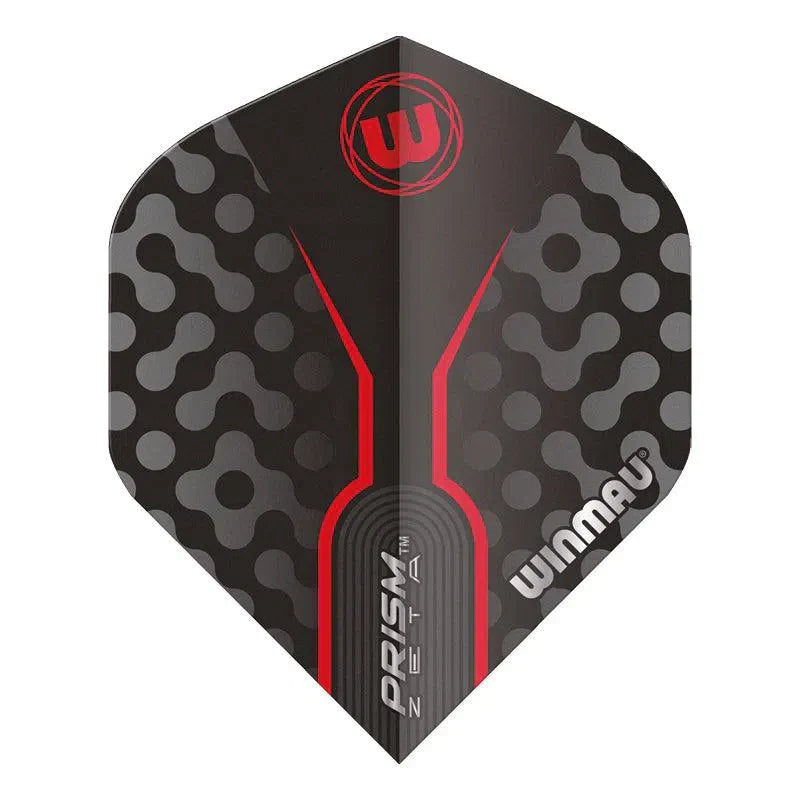 Winmau Prism Zeta Thick Extra Standard Black, Grey & Red Flights - view 2