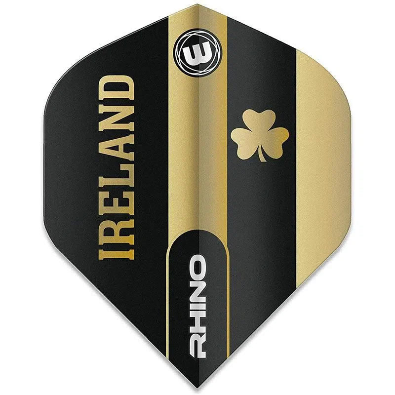 Winmau Rhino Extra Thick Standard "Ireland" Black & Gold Flights - view 2